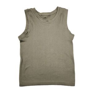 BKE Core Ribbed Tank Olive Green Womens M/L Casual Athlesiure Contour